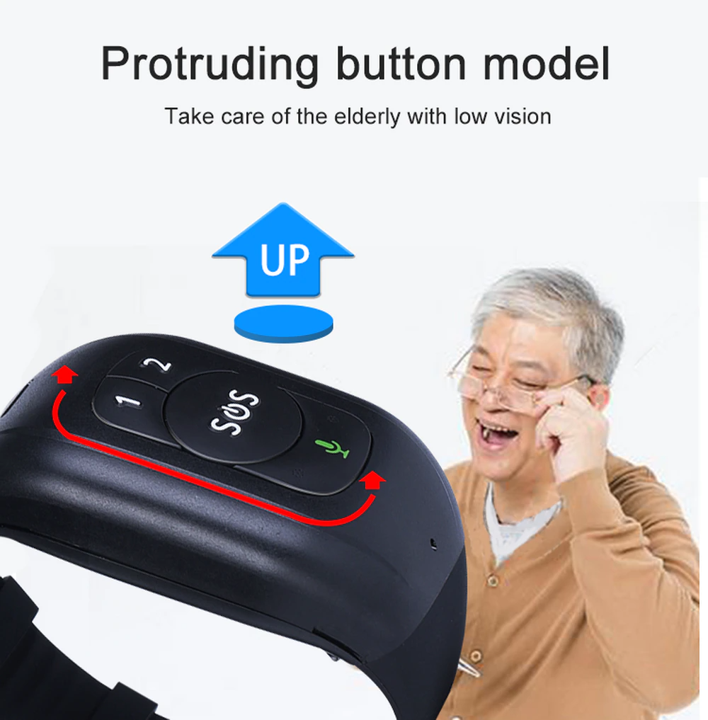 4G GPS Elderly/Senior Smart Bracelet Watch Tracker Blood Pressure