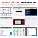 LAUNCH X431 CRP123X PRO OBD2 Diagnostic Scanner Fault Car Code Reader