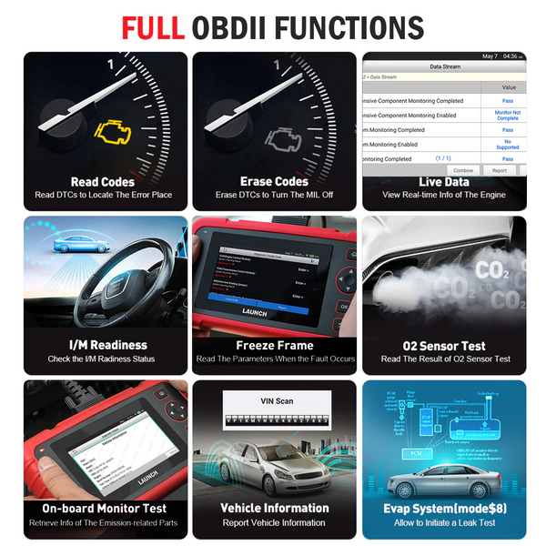 LAUNCH X431 CRP123X PRO OBD2 Diagnostic Scanner Fault Car Code Reader ...