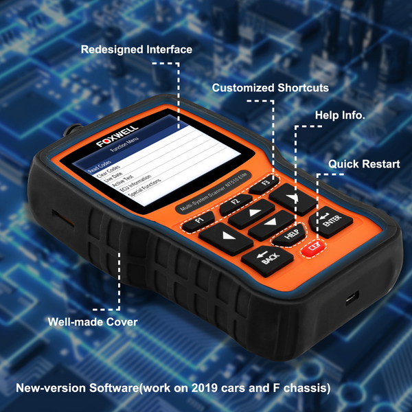 FOXWELL NT510 Full System OBD2 Auto Fault Code Reader Reset Diagnostic Scan Tool Fits MINI