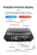 Load image into Gallery viewer, Wireless HUD HEAD-UP DISPLAY Car/Truck/Bus Solar Panel Digital Speedometer Universal GPS Speed Warning Alarm
