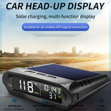 Load image into Gallery viewer, Wireless HUD HEAD-UP DISPLAY Car/Truck/Bus Solar Panel Digital Speedometer Universal GPS Speed Warning Alarm