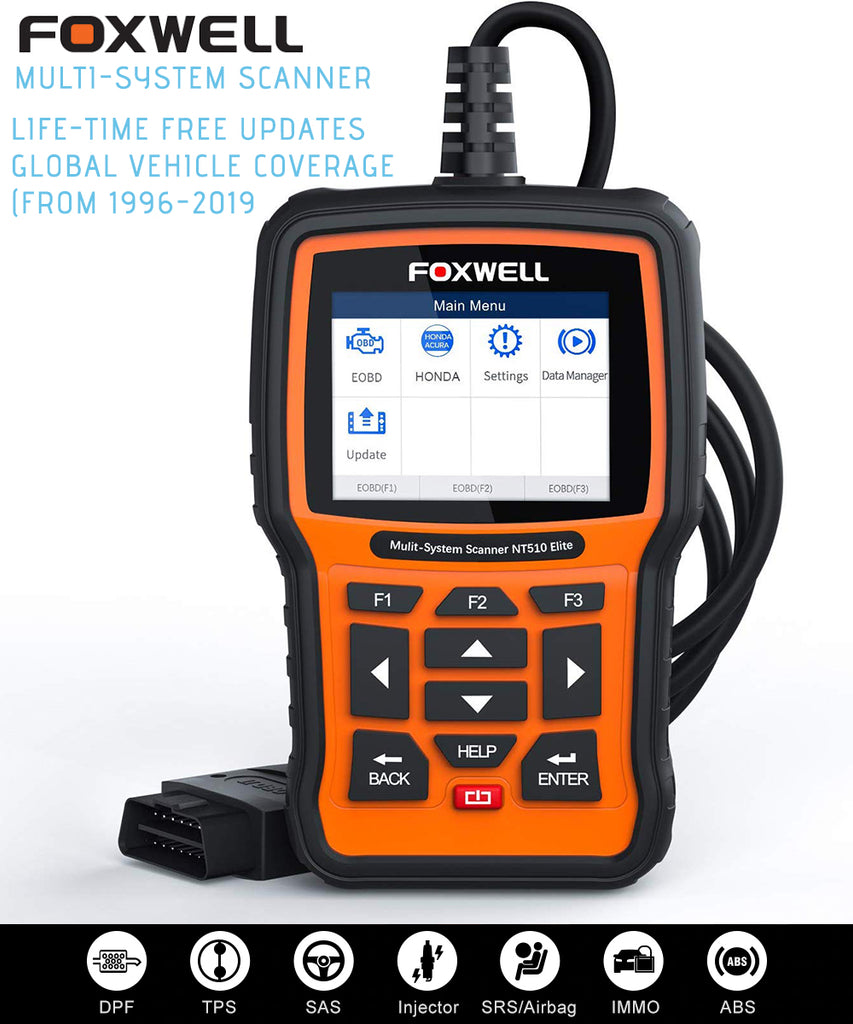 FOXWELL NT510 Full System OBD2 Auto Fault Code Reader Reset Diagnostic Scan Tool Fits FERRARI