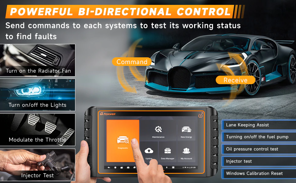 FOXWELL NT1009 OBD2 Scanner ECU Coding Bi-Directional Guided Functions Diagnosis - Auto Lines Australia