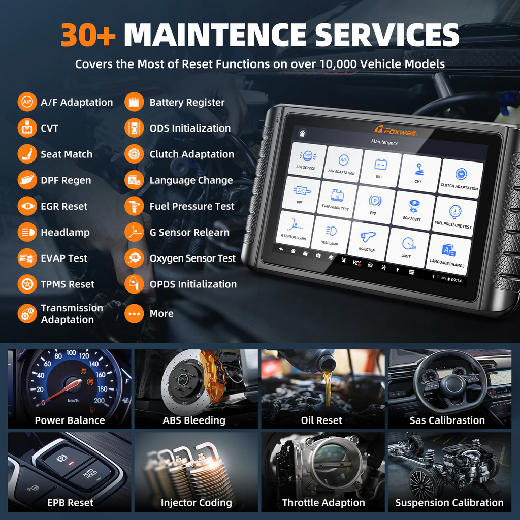 FOXWELL NT1009 OBD2 Scanner ECU Coding Bi-Directional Guided Functions Diagnosis - Auto Lines Australia