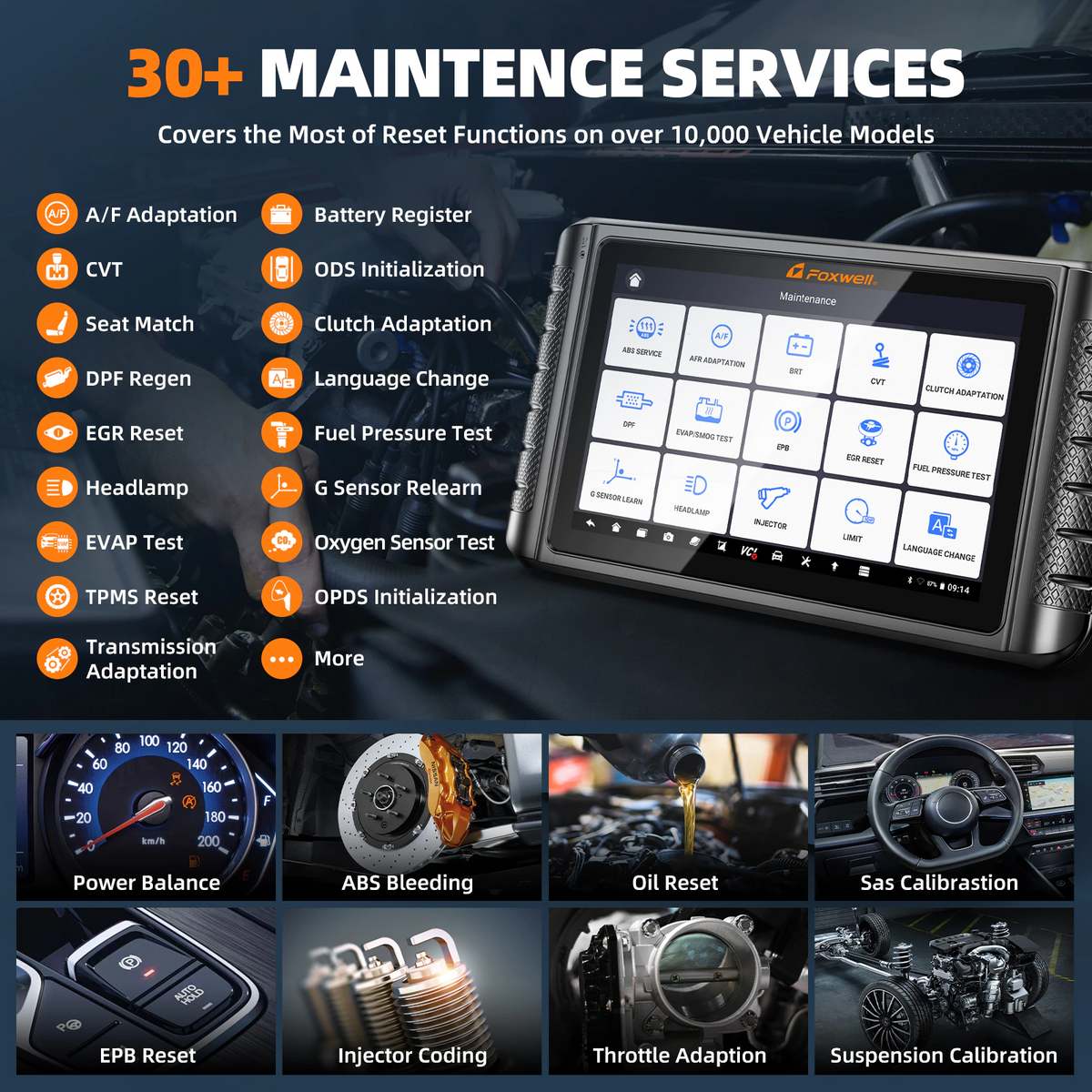 FOXWELL NT1009 OBD2 Scanner ECU Coding Bi-Directional Guided Functions Diagnosis - Auto Lines Australia