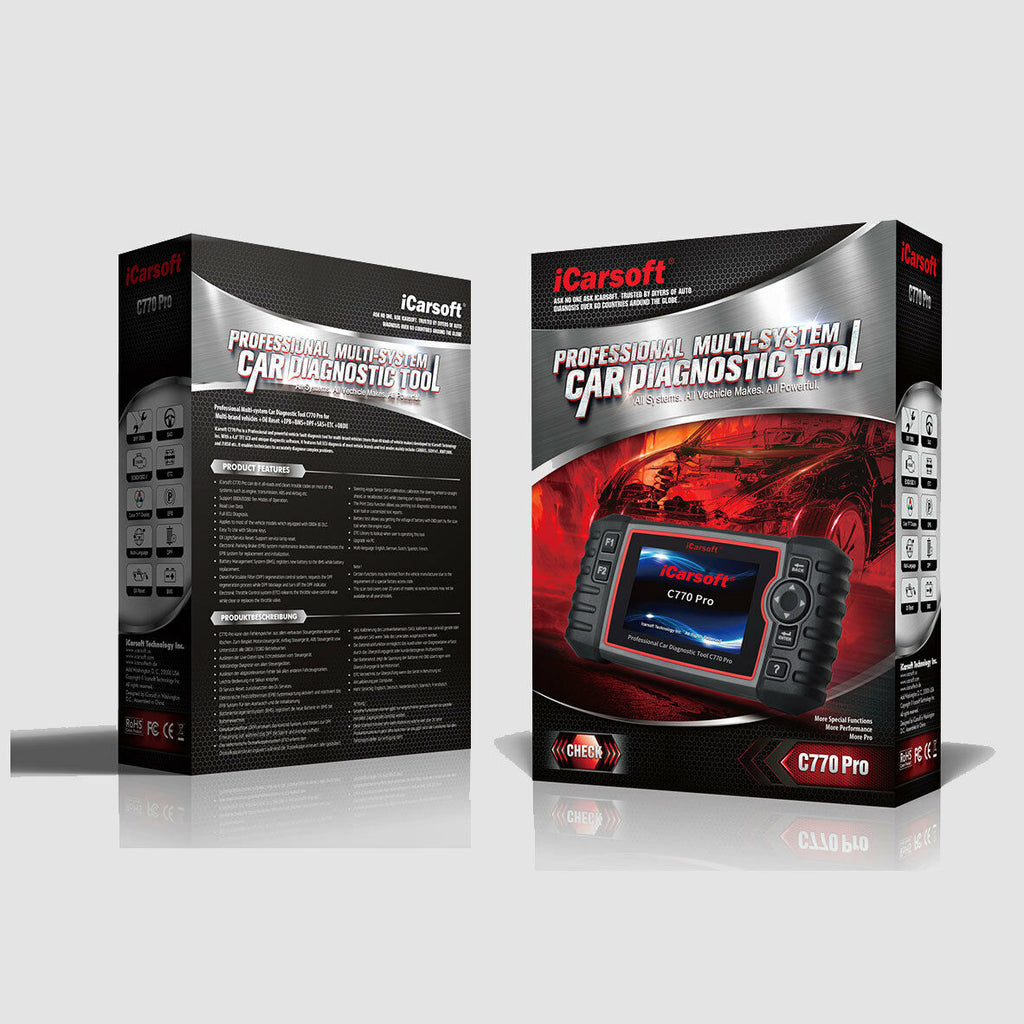 iCarsoft C770 Pro Multi-Systems Diagnostic Scan Tool for Multi-Brand Vehicles