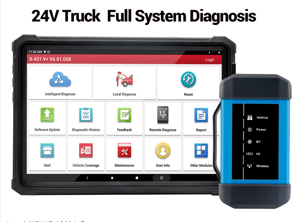 LAUNCH X431 Tablet & HD3 Heavy Duty Truck Module 24V Diesel Diagnostic Scanner